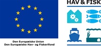 EU-flag og det danske logo for Den Europæiske Hav- og Fiskerifond. 