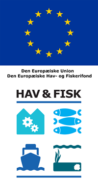 Logo, den Europæiske Hav- og Fiskerifond og Fiskeristyrelsen