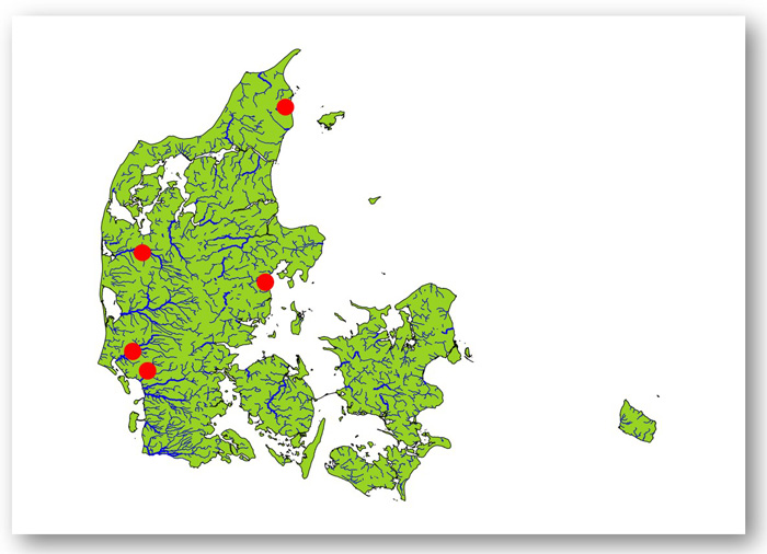 Pukkelaks - er registreret fem steder i Danmark i 2021