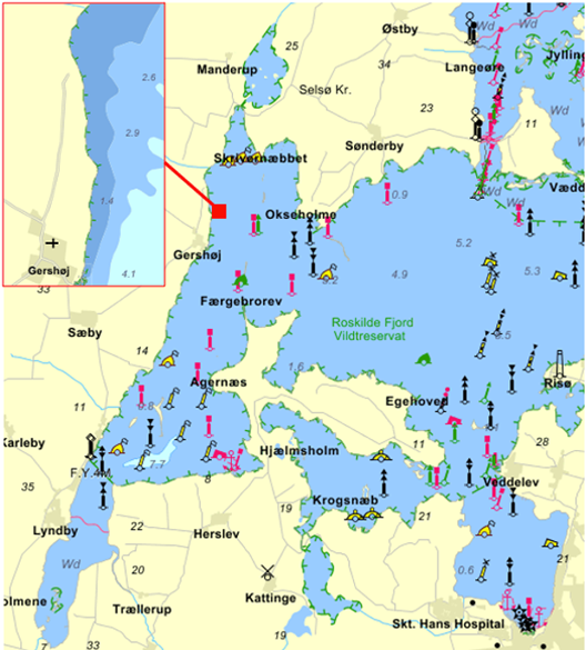 Kort over Roskilde Fjord