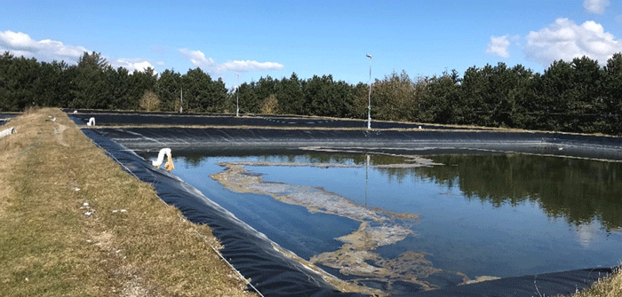 Bassin til opvækst af fiskelarver på Venøsund Fisk og Skaldyr ApS. Foto: Mette K. Schiønning.